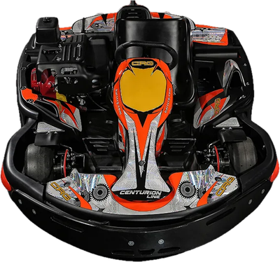 Kart termic CRG Centurion cu motor Honda, văzut din față